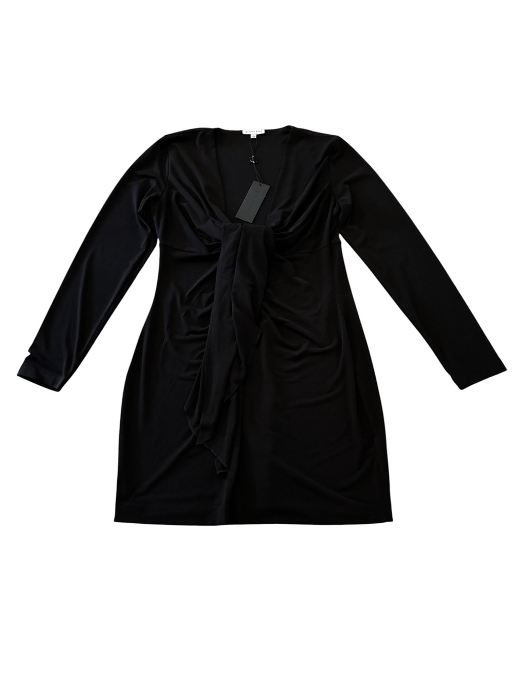 Women’s Gianni bini Black Long-Sleeve Tie-Front Dress - Picture 3 of 8